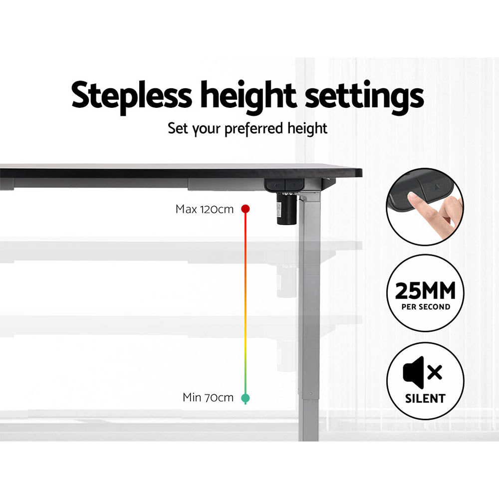 Artiss 140cm Motorised Standing Desk Black