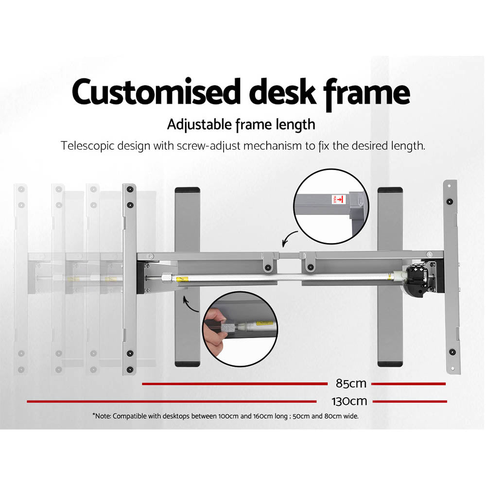 Artiss 140cm Motorised Standing Desk Black