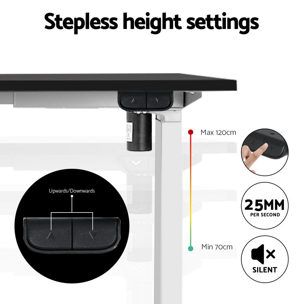 Artiss Motorised Desk Frame Height Adjustable 70KG Load White