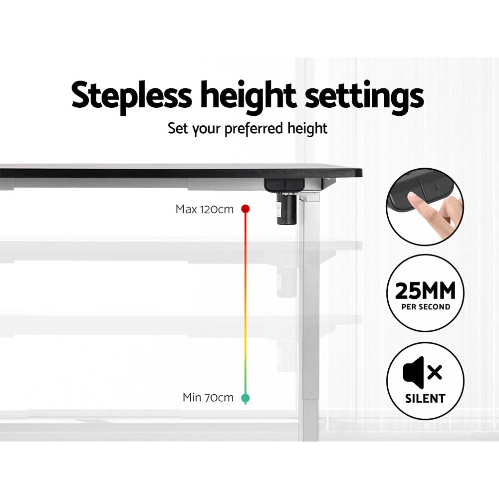 Artiss 140cm Motorised Standing Desk Black