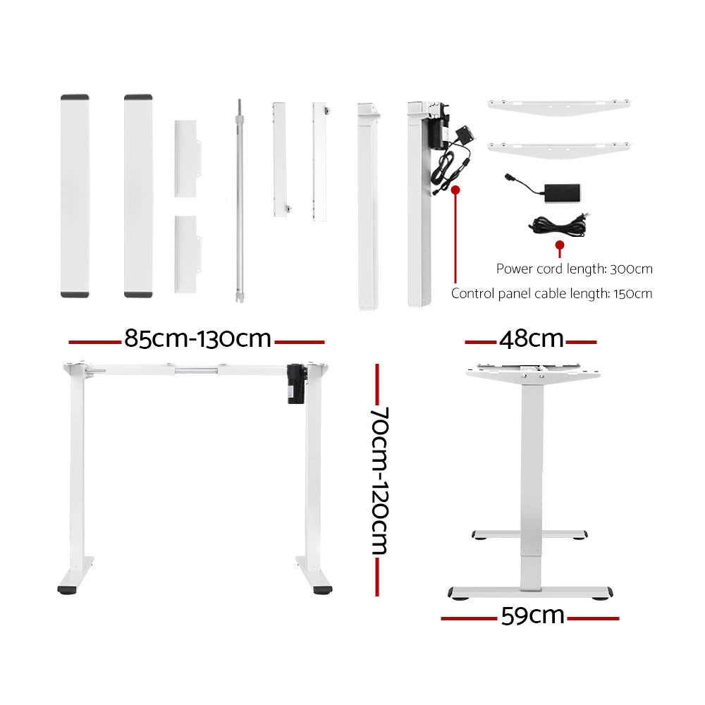 Artiss 140CM Motorised Standing Desk White Oak