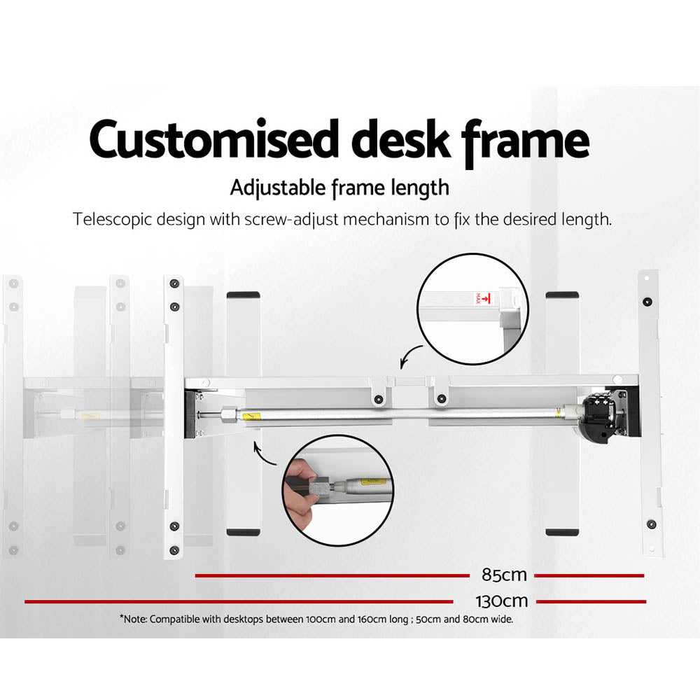 Artiss 140CM Motorised Standing Desk White Oak