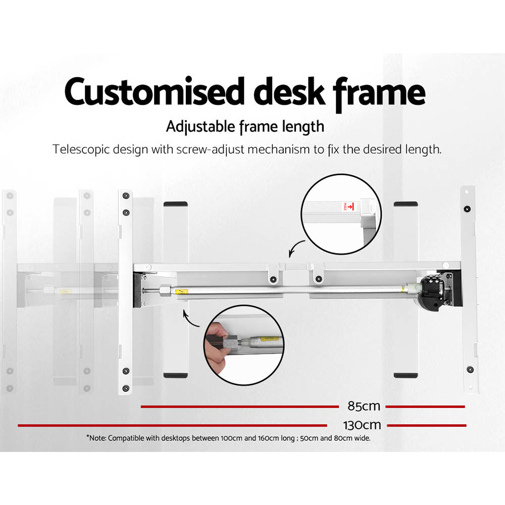 Artiss 120CM Motorised Sit-Stand Desk Walnut