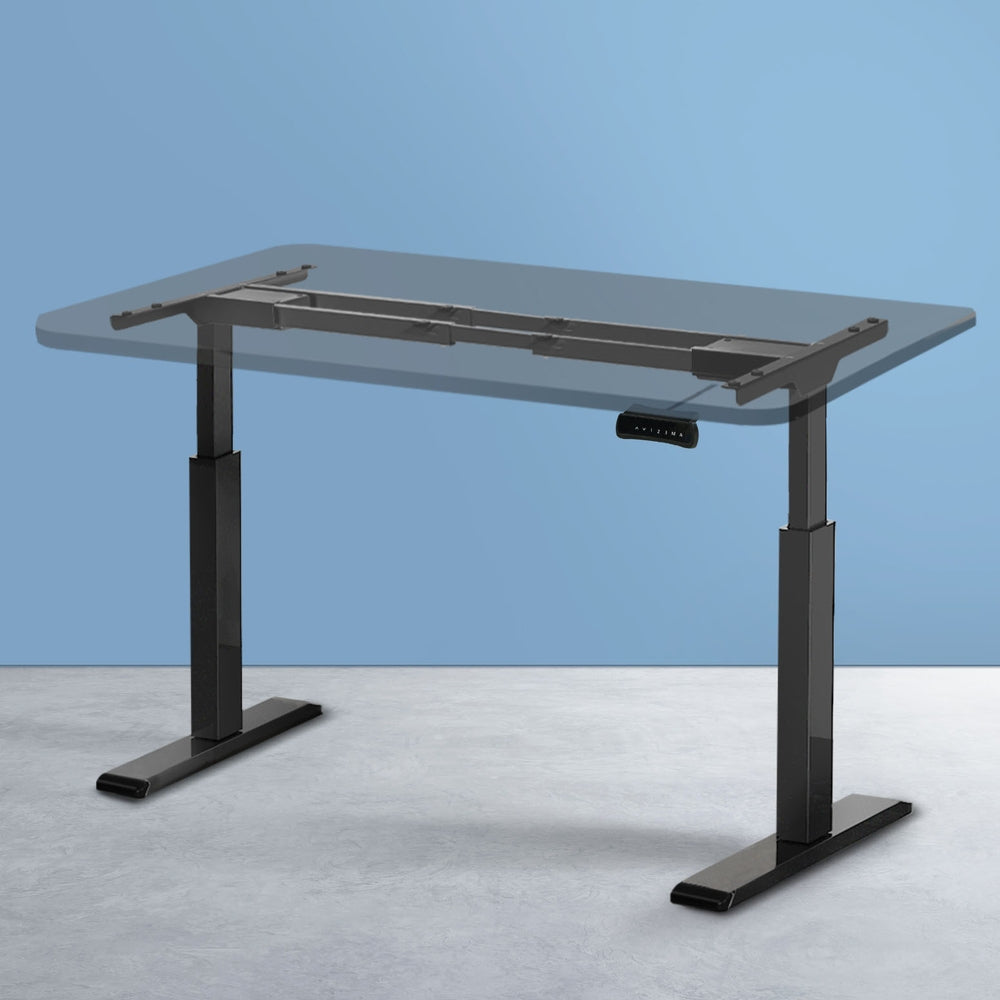 Dual Motor Black Standing Desk Frame Motorised Adjustable