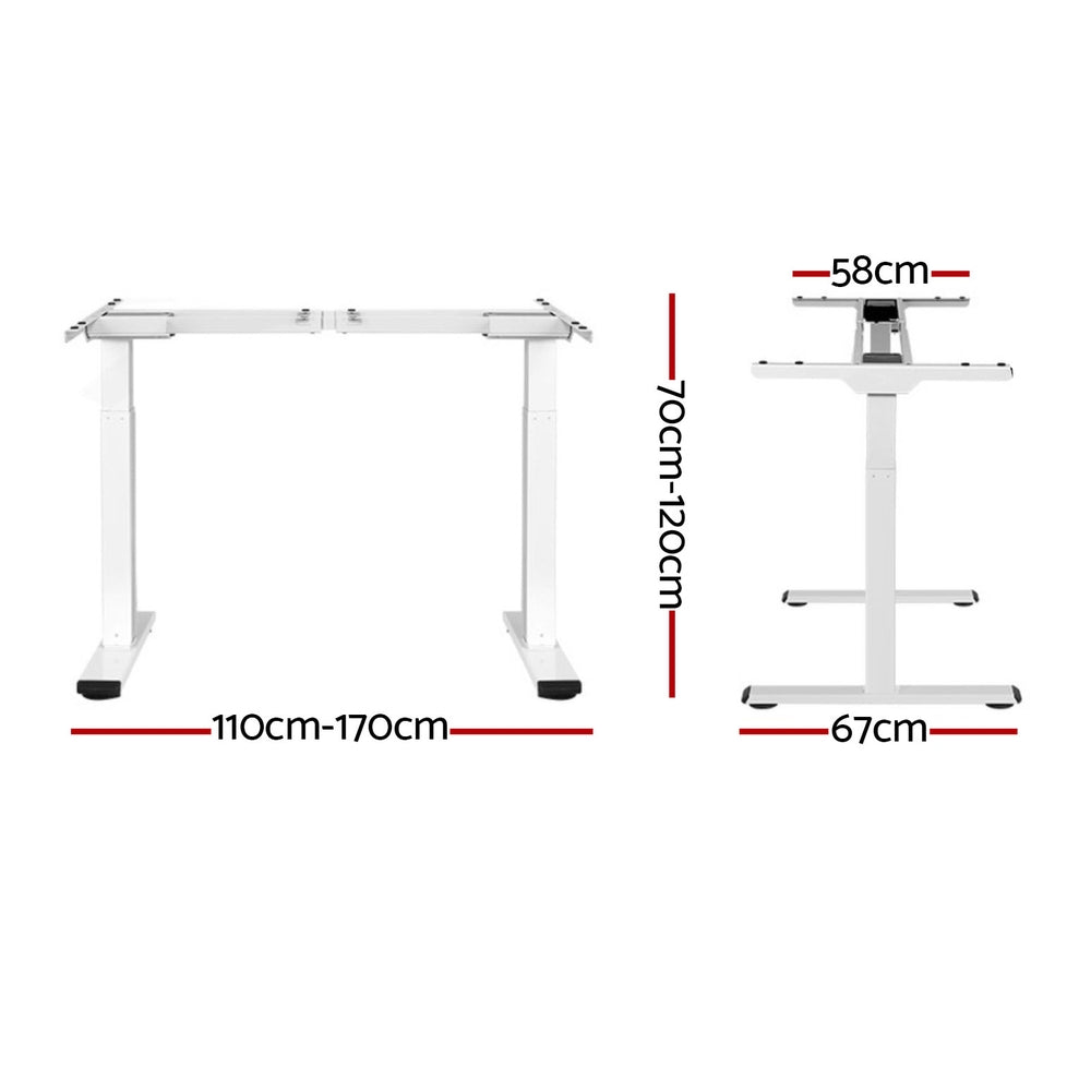 Artiss Dual Motor Standing Desk Frame Motorised White