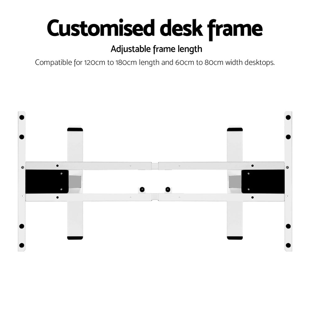 Artiss Dual Motor Standing Desk Frame Motorised White