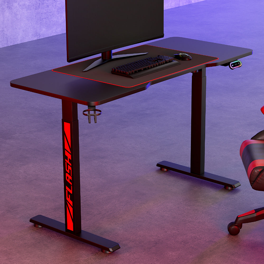 Artiss 140CM Motorised Standing Gaming Desk Black