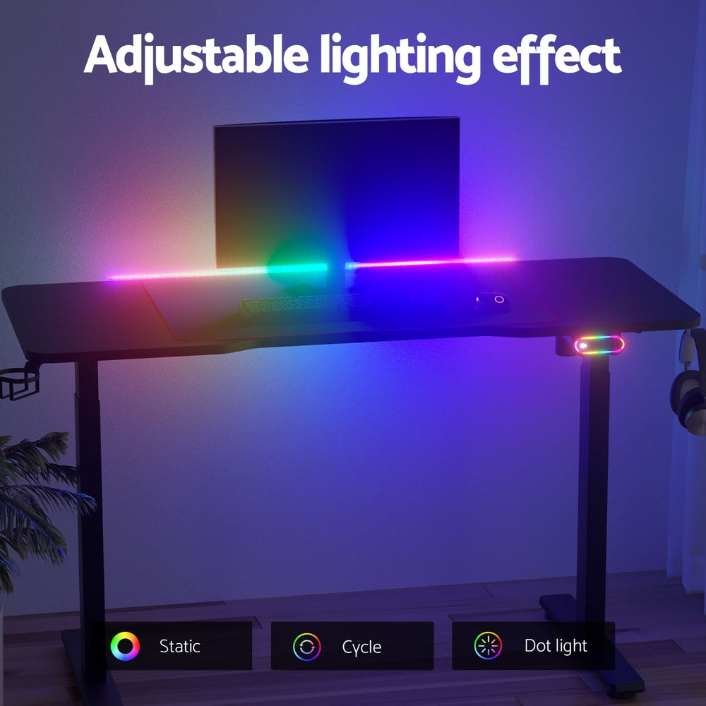 Artiss 140CM Motorised Standing Gaming Desk Black