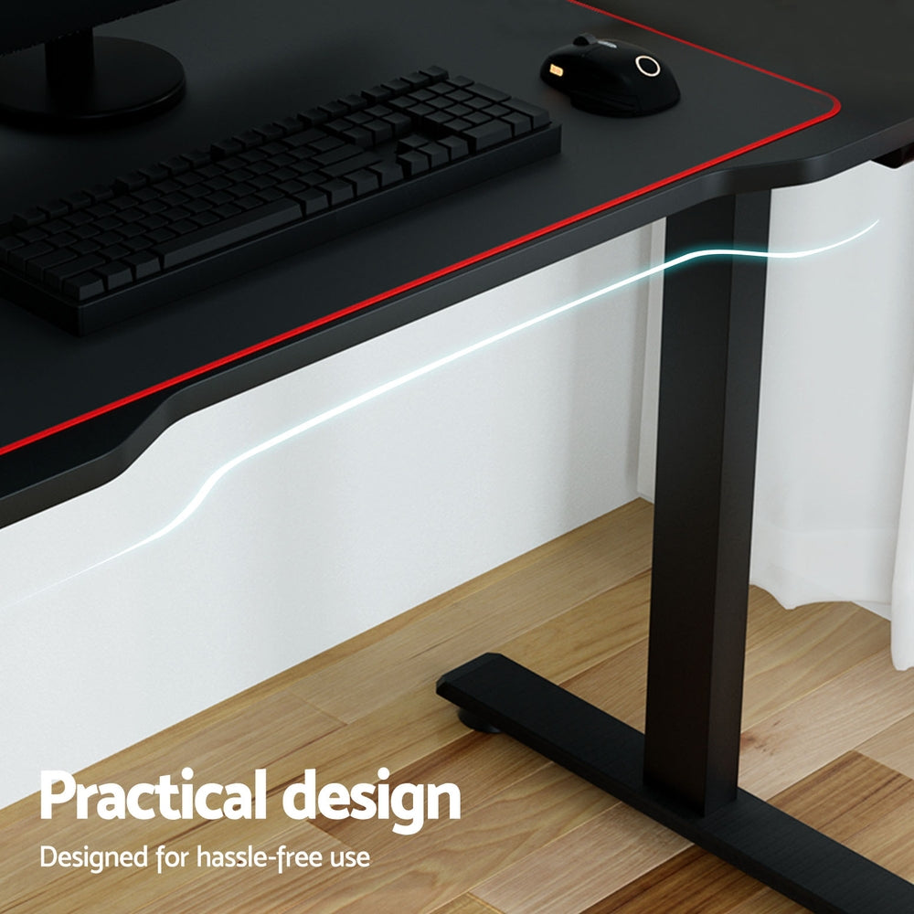 Artiss 140CM Motorised Standing Gaming Desk Black