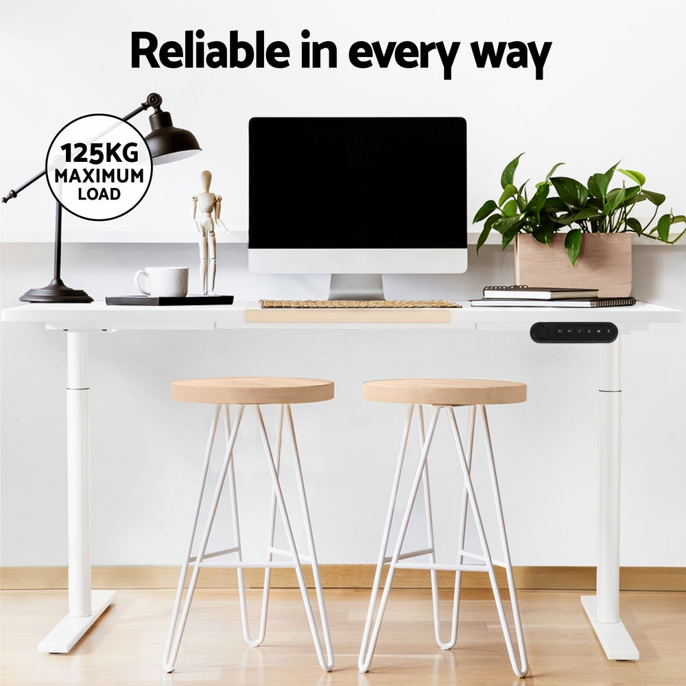 Artiss 140CM Standing Desk Dual Motor Electric White Pine