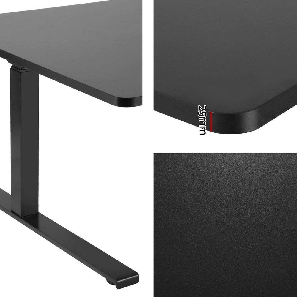 Artiss L-Shape Motorised Standing Desk 160CM Black