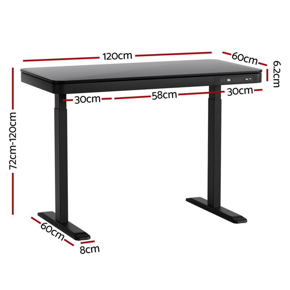 Artiss 120CM Motorised Electric Standing Desk Black
