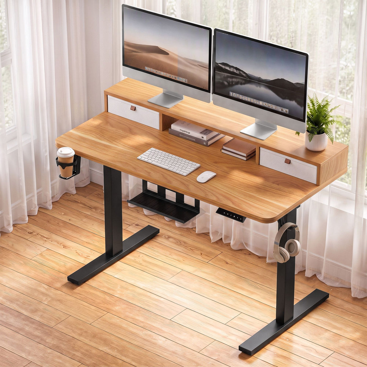 Artiss Electric Standing Desk Height Adjustable 120cm Oak