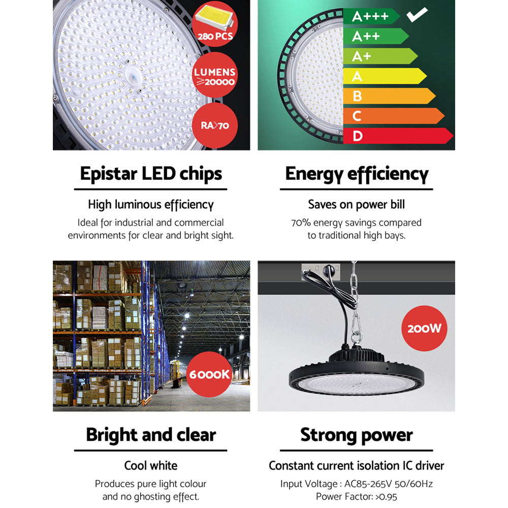 Leier 200W LED High Bay Light UFO Industrial Workshop Lamp