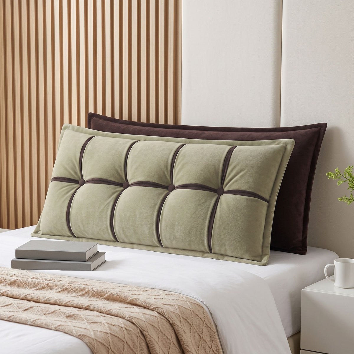 Giselle Bedding Headboard Pillow Reading Backrest with Storage Wedge