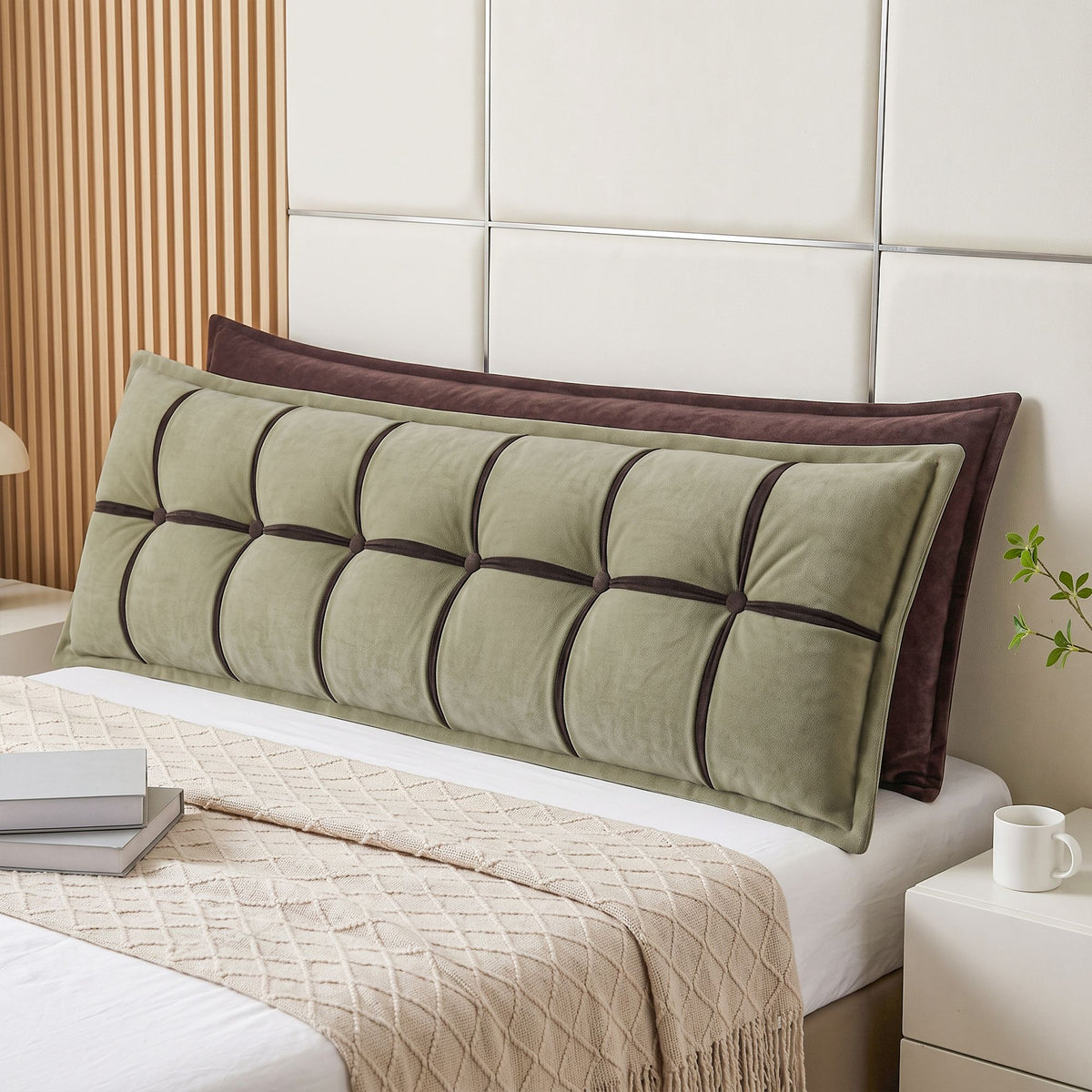 Giselle Bedding Headboard Pillow with Double-Layer Storage Wedge