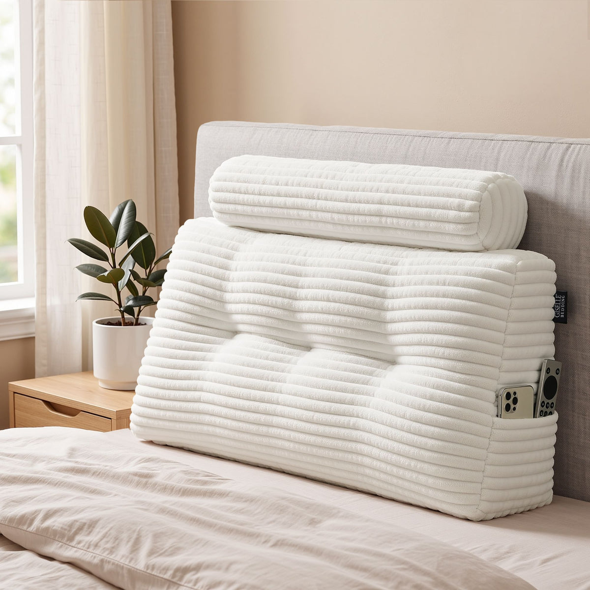 Giselle Bedding Headboard Pillow King Single 330g Corduroy