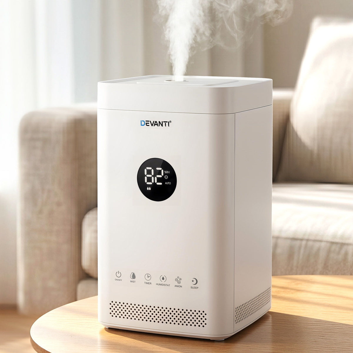 Devanti Ultrasonic Humidifier and Air Purifier 3.5L White