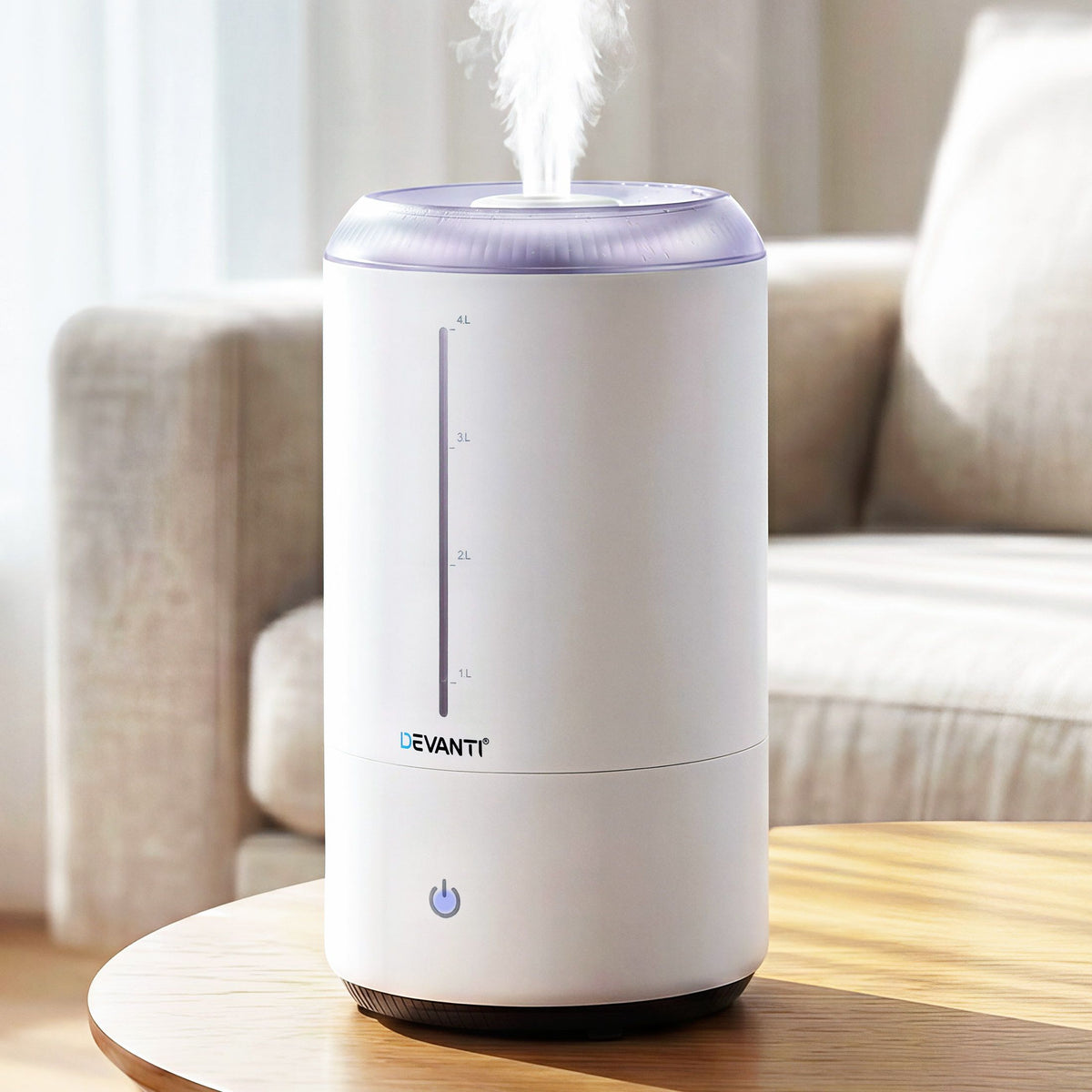 Devanti Ultrasonic Humidifier Aroma Diffuser 4L Top Fill White