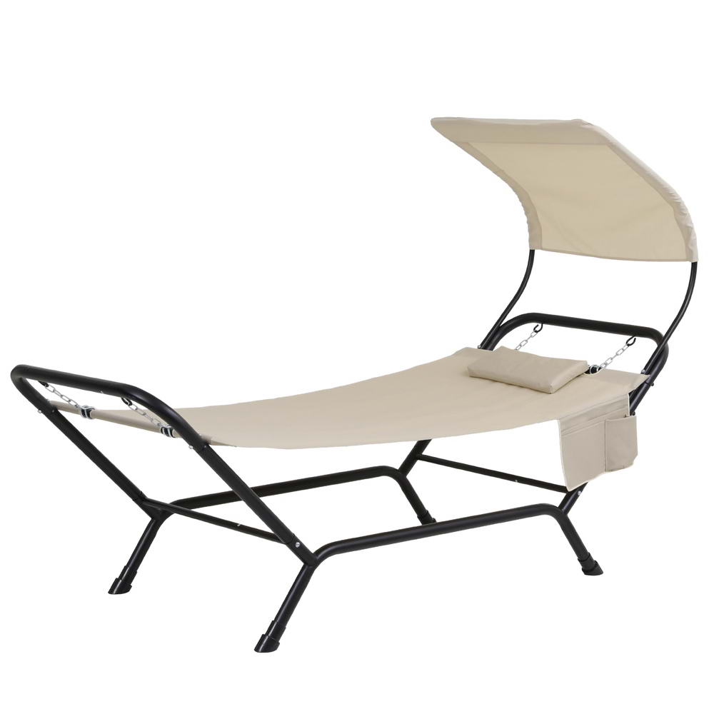 Gardeon Outdoor Hammock Bed Sun Lounge Chair Beige