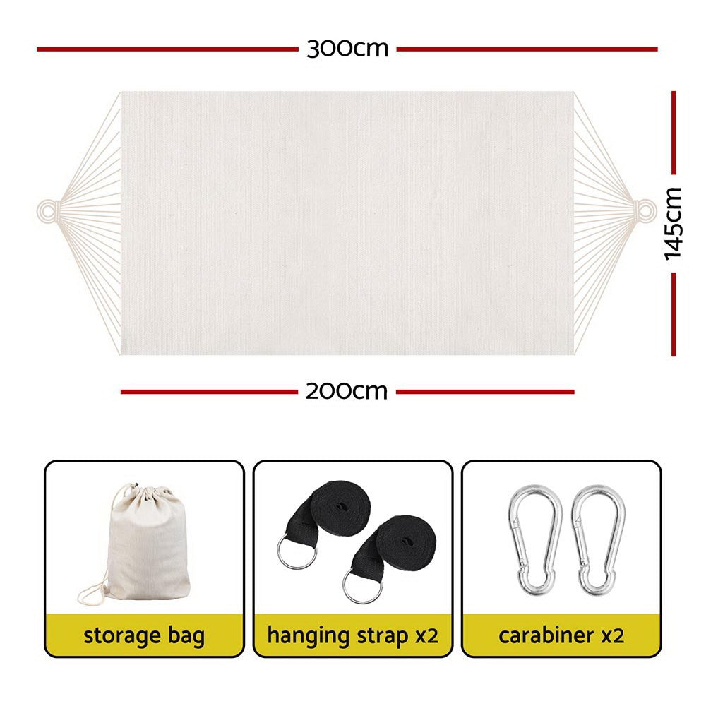 Gardeon Outdoor Hammock Bed Cream with Travel Bag