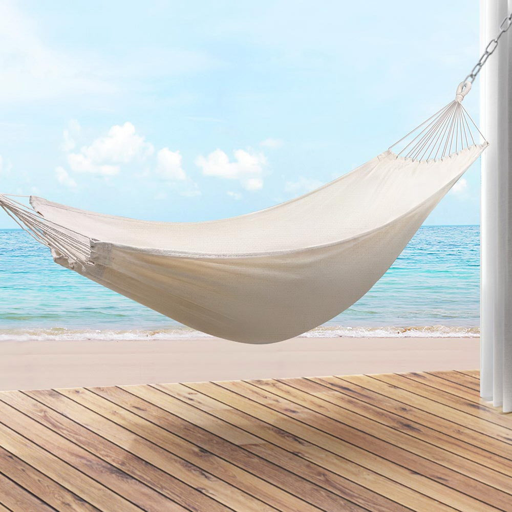 Gardeon Outdoor Hammock Bed Cream with Travel Bag