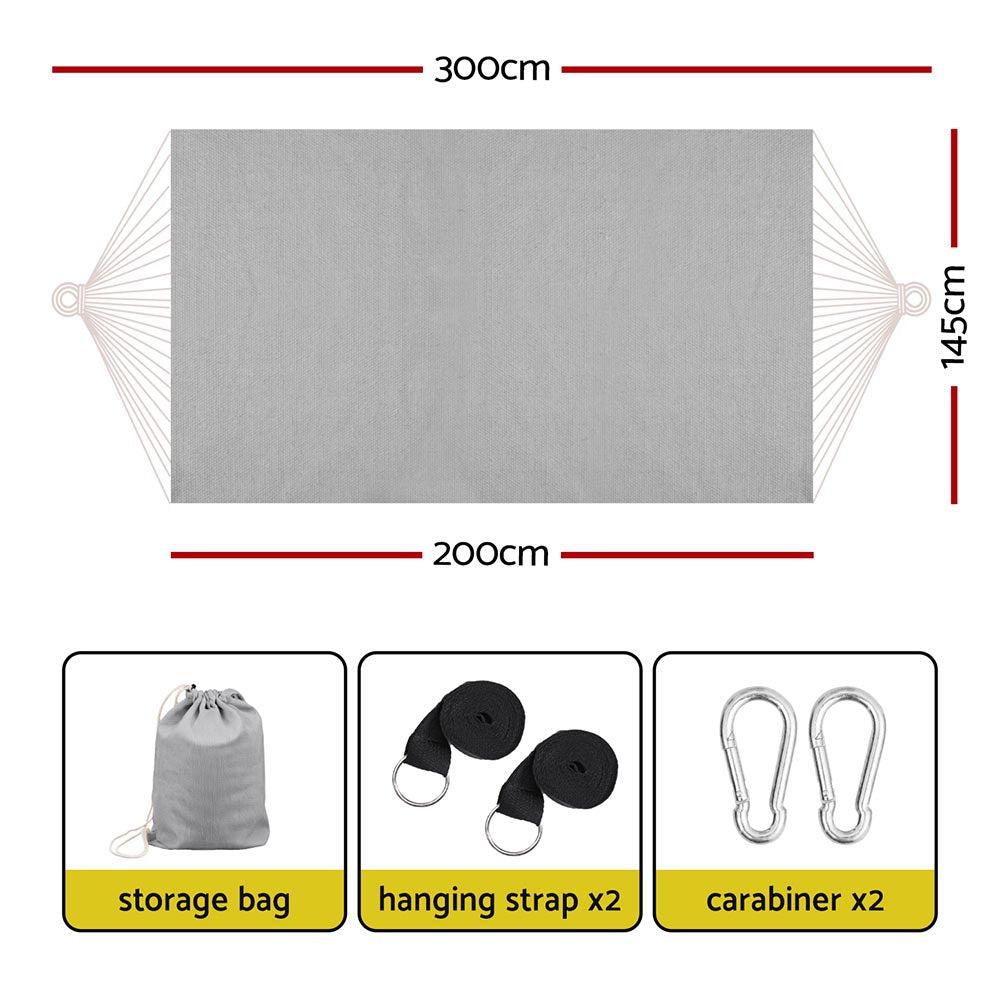 Gardeon Outdoor Hammock Bed Grey with Travel Bag