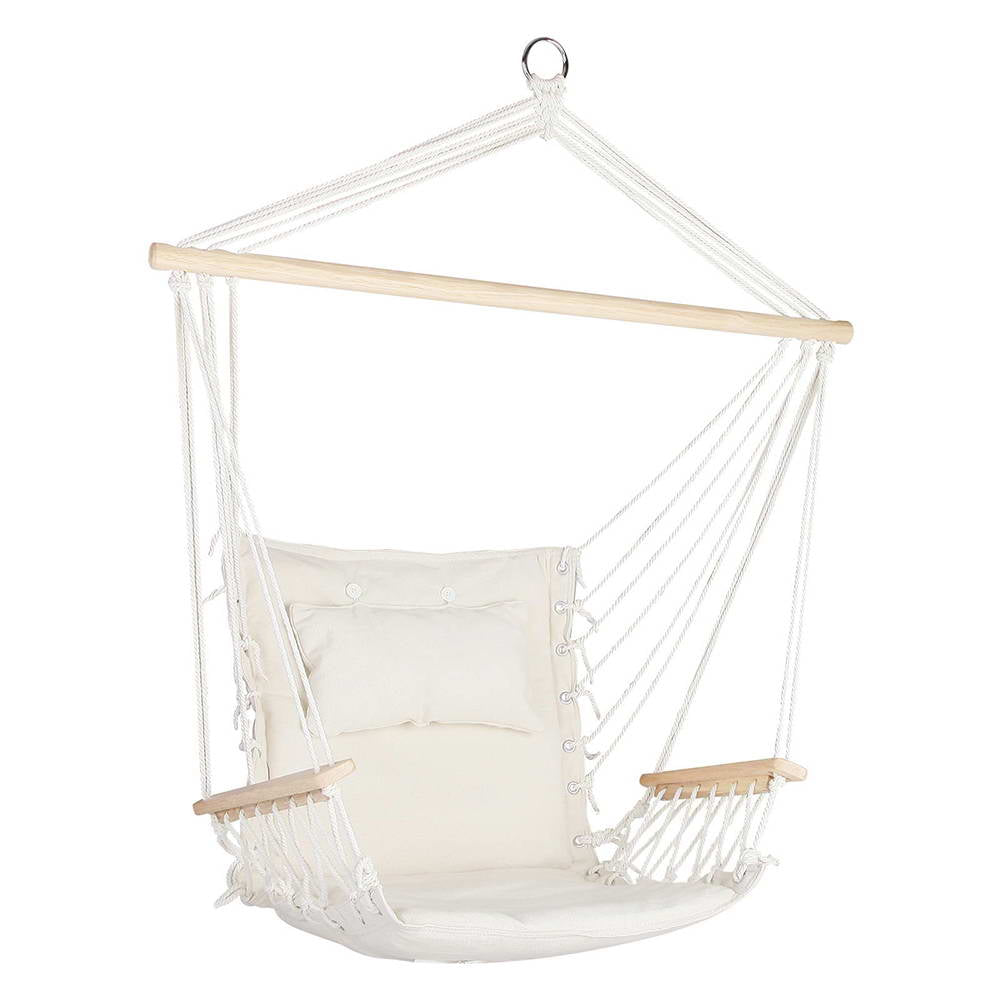 Gardeon Cream Hammock Chair with Armrests for Camping