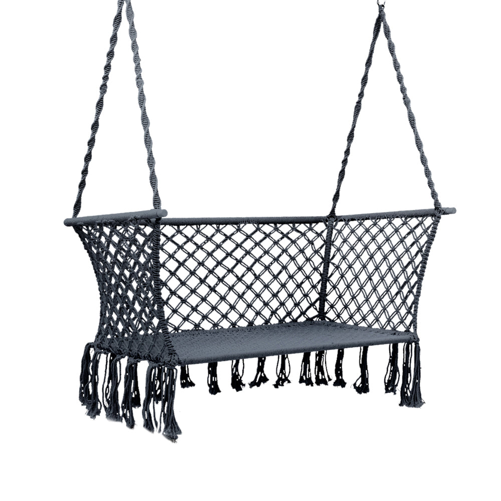 Gardeon Portable Outdoor Hammock Chair 2 Person Grey