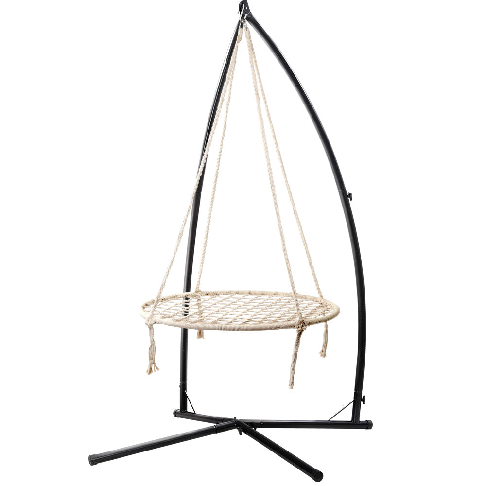Gardeon 100cm Hammock Chair Nest Web Outdoor Swing Steel Stand