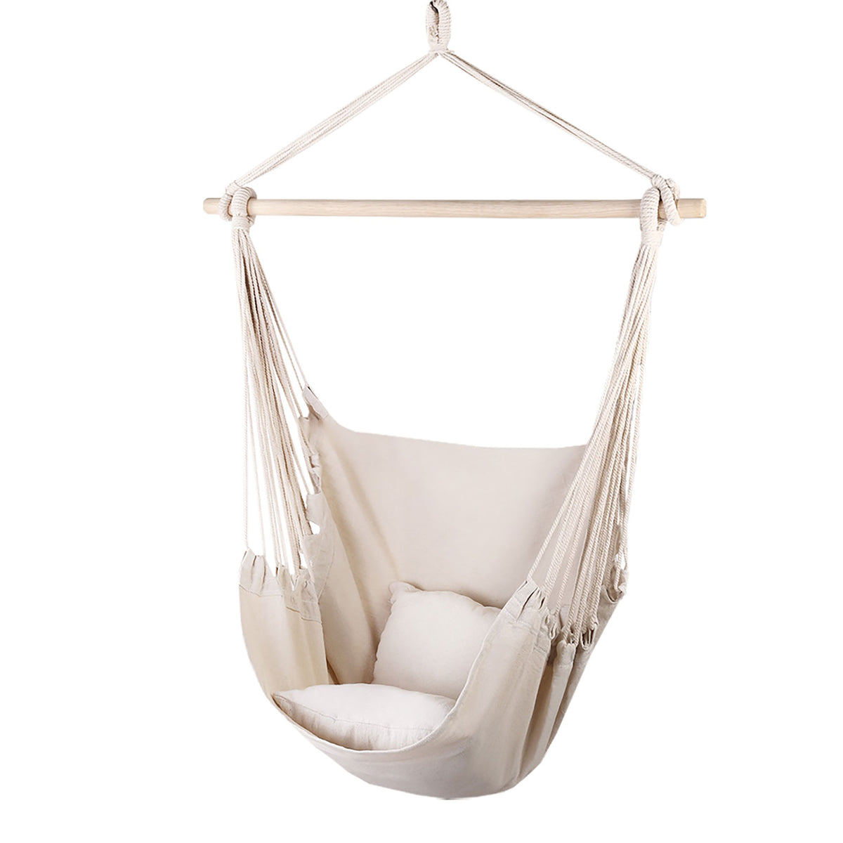 Gardeon Outdoor Hammock Chair with Cushion Cream