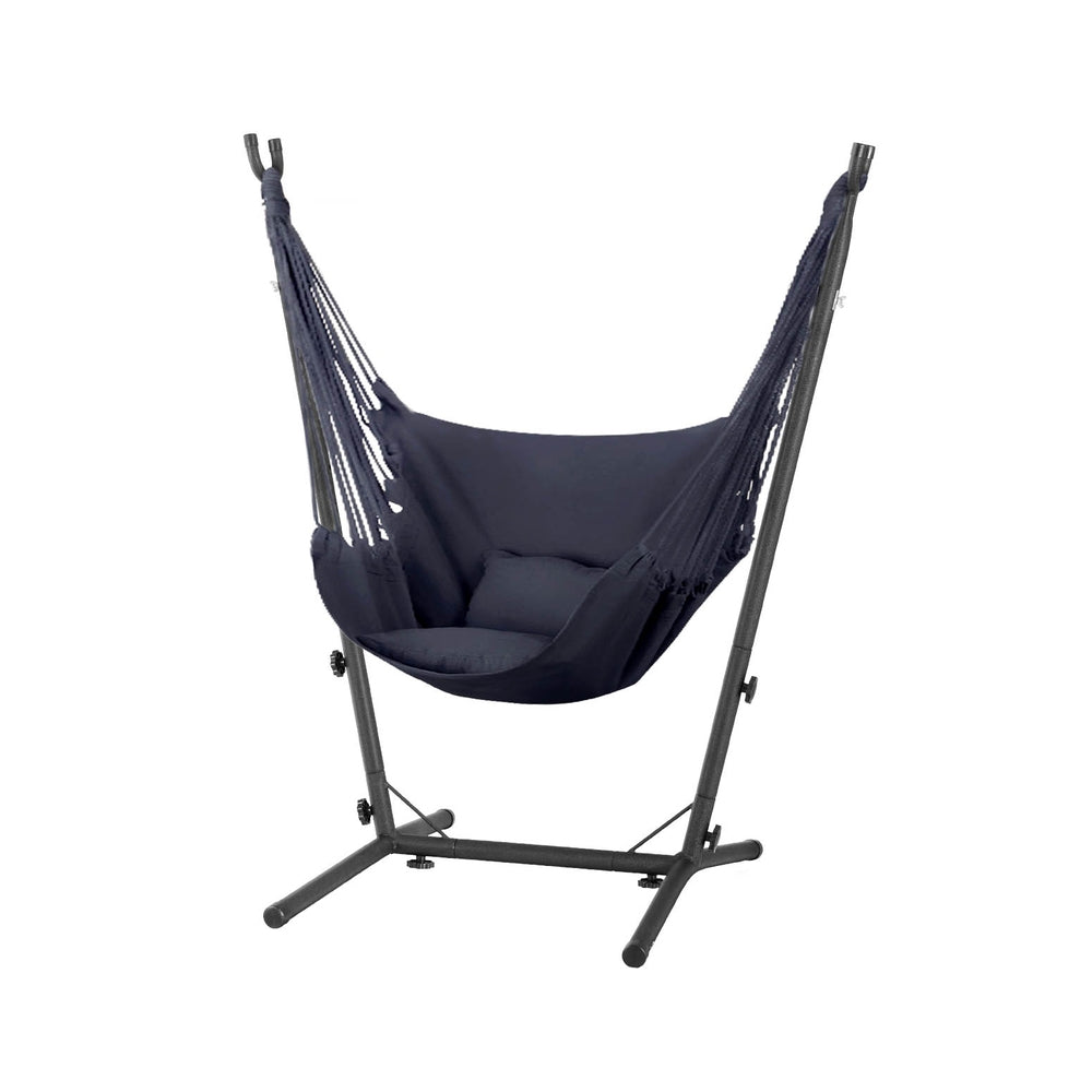 Gardeon Hammock Chair with Stand Outdoor Camping Grey