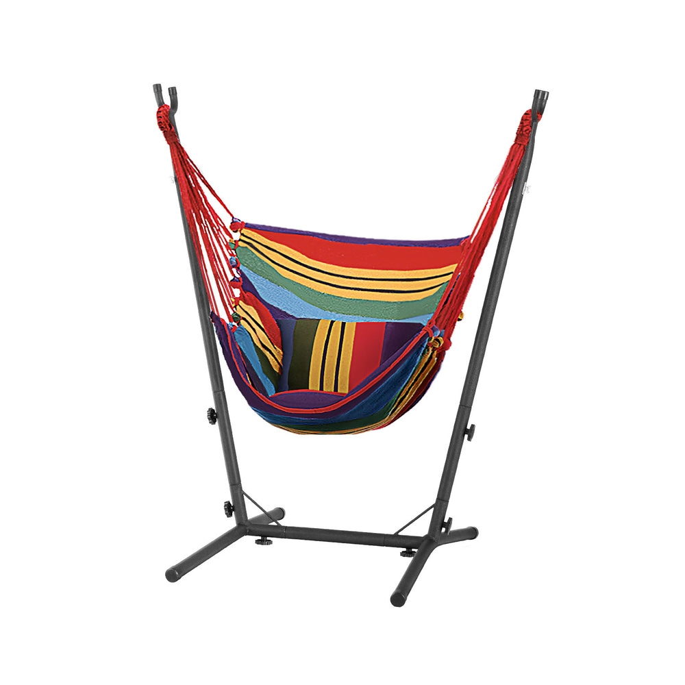 Gardeon Outdoor Hammock Chair with Stand Rainbow