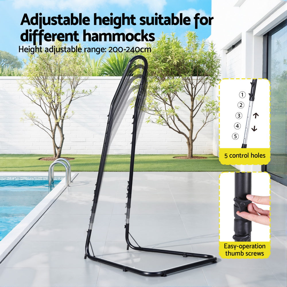 Gardeon Heavy Duty Hammock Chair Stand Steel Frame Black