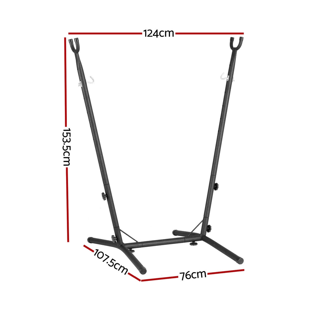 Gardeon Hammock Chair Stand Metal Frame Black Indoor Outdoor