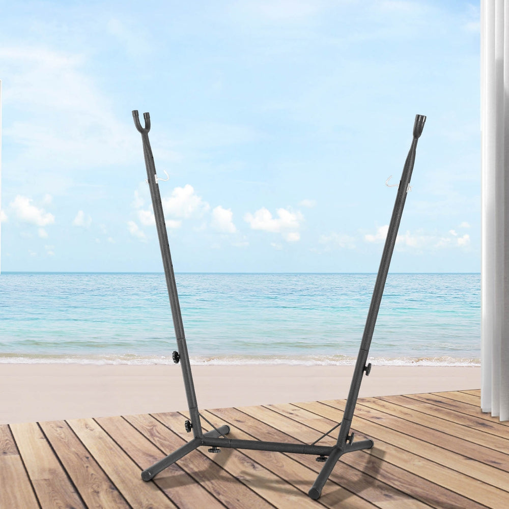 Gardeon Hammock Chair Stand Metal Frame Black Indoor Outdoor