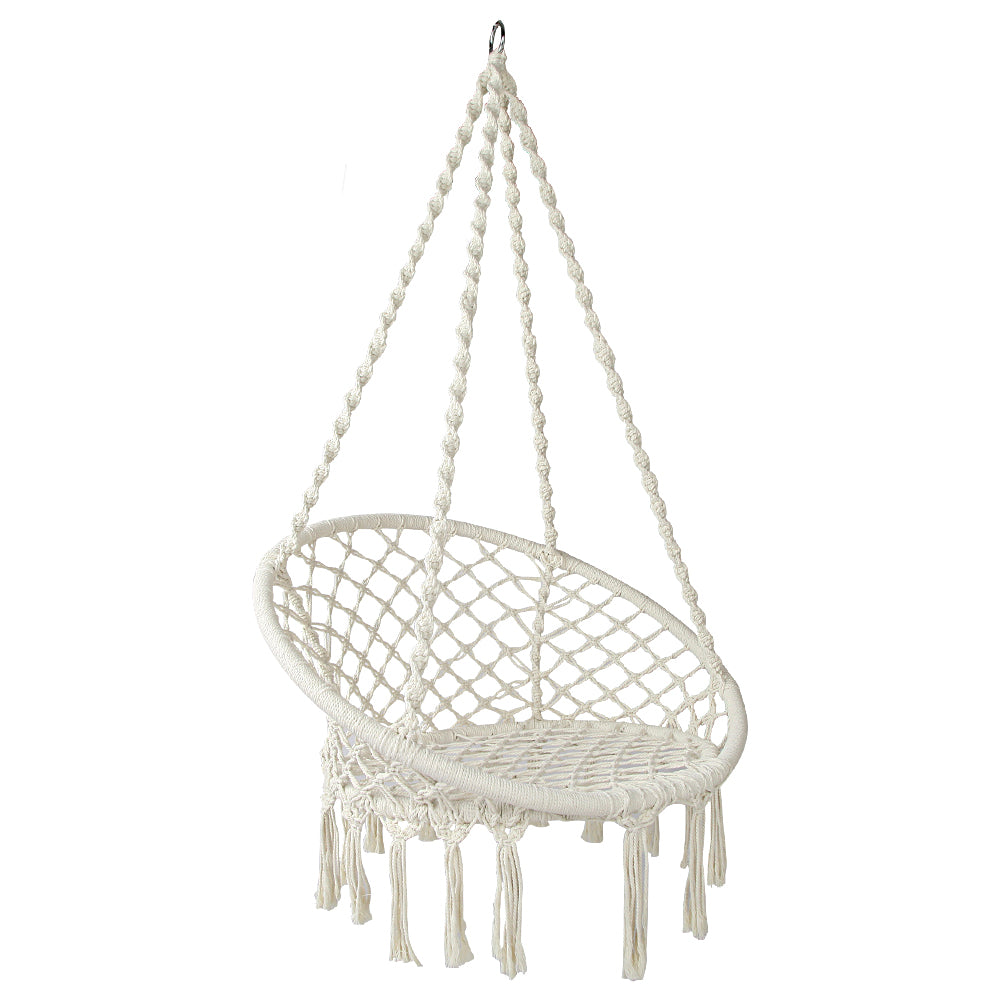 Gardeon Macrame Hammock Chair Indoor Outdoor Cream