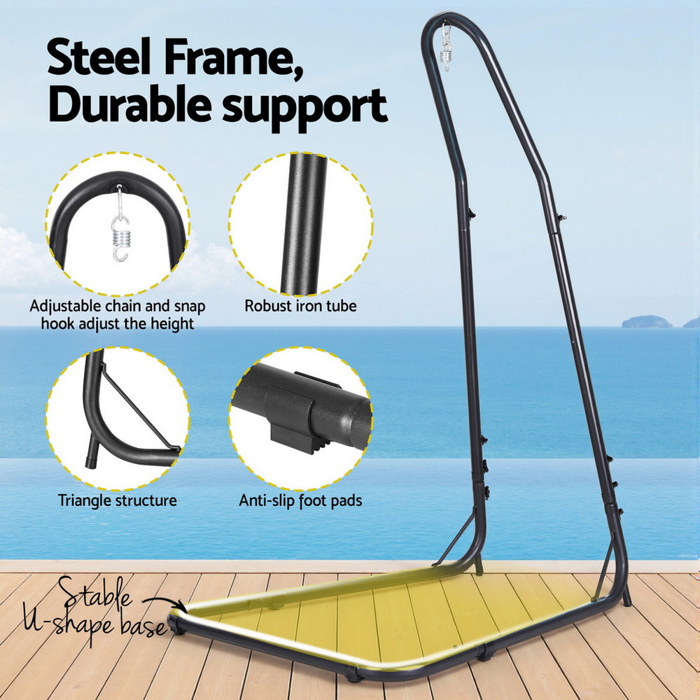 Gardeon Hanging Hammock Chair with Steel Stand Indoor Outdoor
