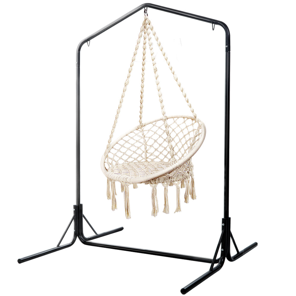 Gardeon Outdoor Hammock Chair with Stand Cream
