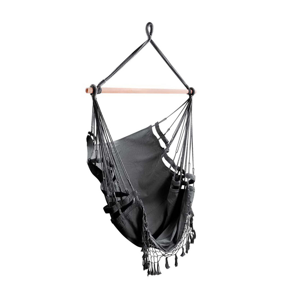 Gardeon Hanging Hammock Chair Outdoor Swing Grey