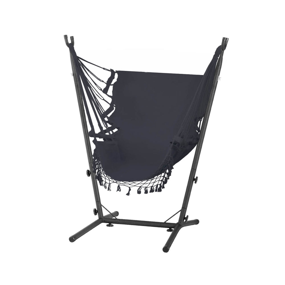Gardeon Outdoor Camping Hammock Chair with Stand Grey
