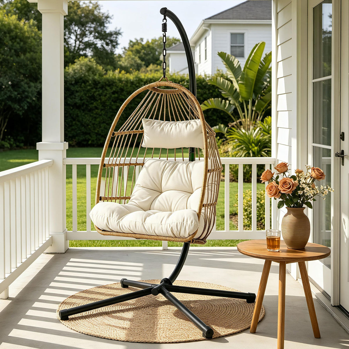 Gardeon Foldable Outdoor Swing Chair with Stand