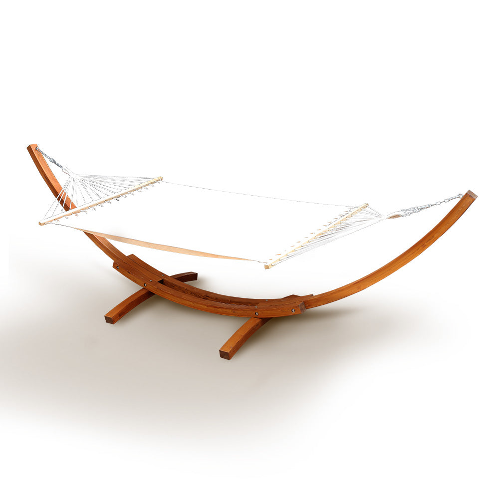 Gardeon Timber Hammock Bed Outdoor Camping Garden Cream