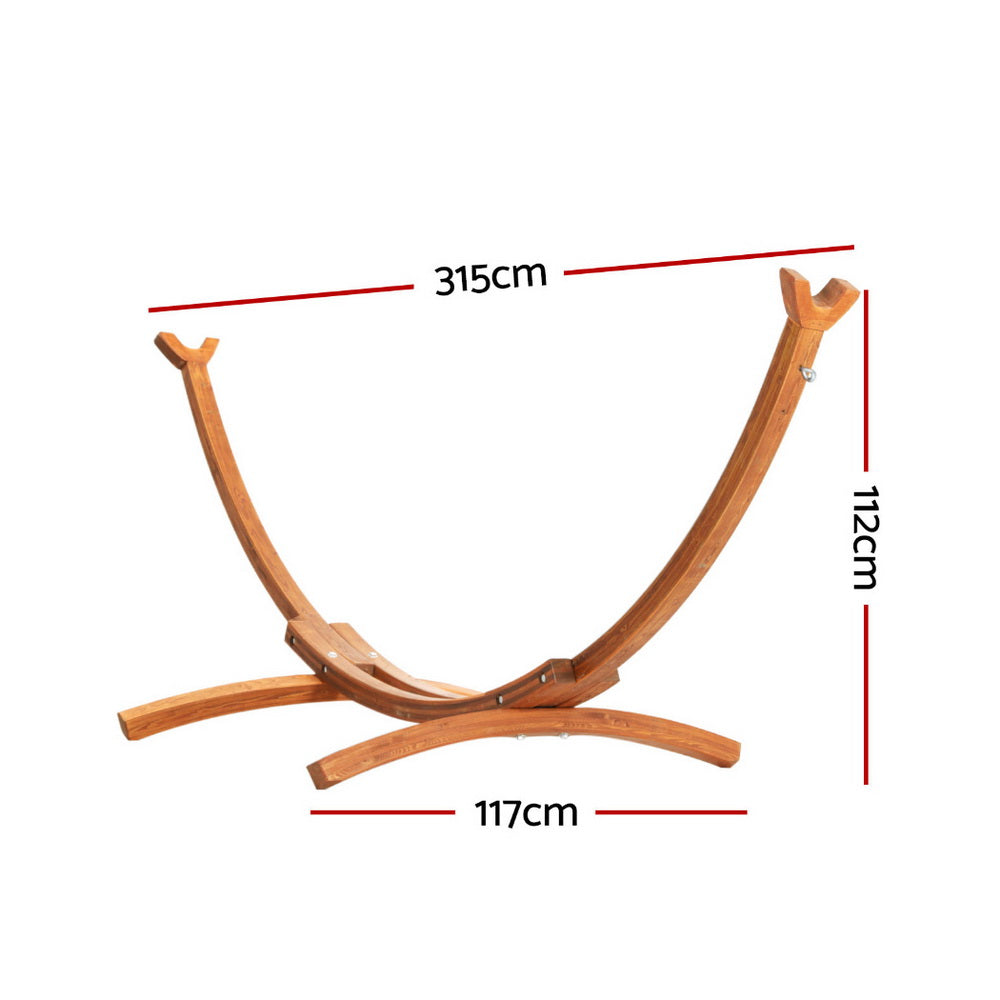 Gardeon 315cm Larch Wood Hammock Bed Stand Outdoor/Indoor