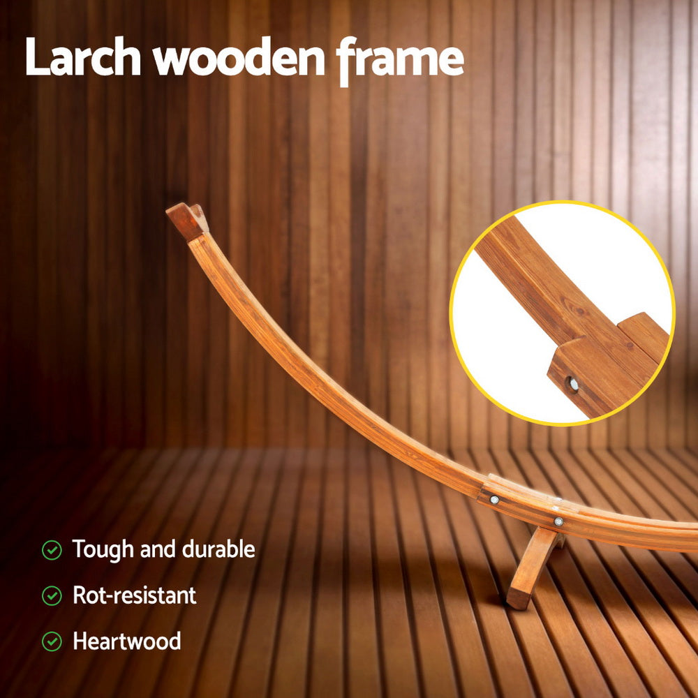 Gardeon 315cm Larch Wood Hammock Bed Stand Outdoor/Indoor