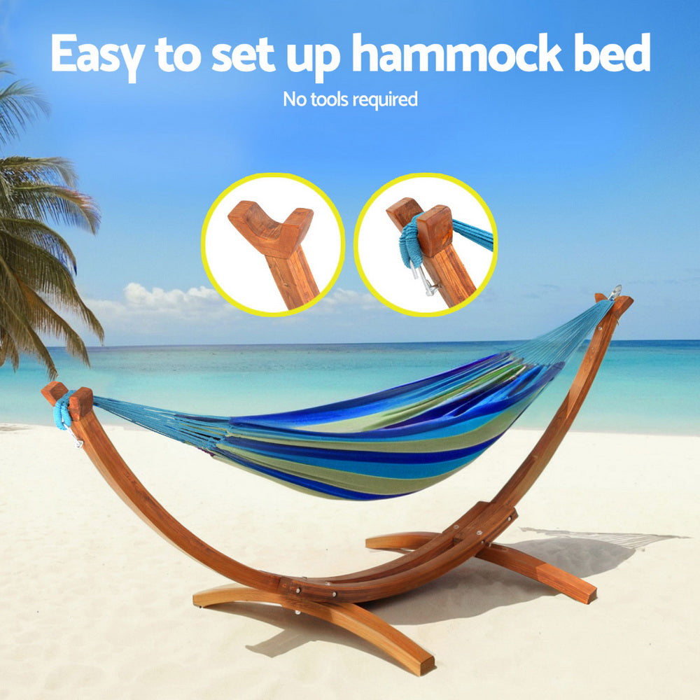 Gardeon 315cm Larch Wood Hammock Bed Stand Outdoor/Indoor