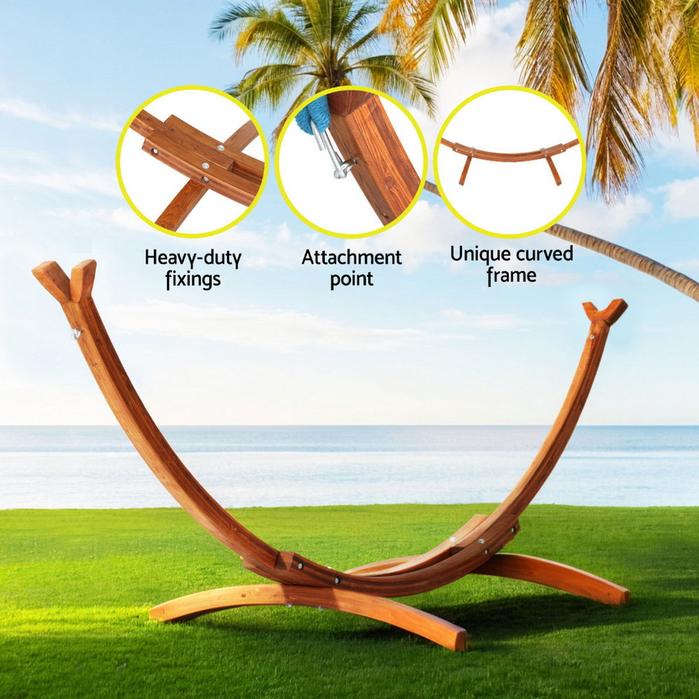 Gardeon 315cm Larch Wood Hammock Bed Stand Outdoor/Indoor