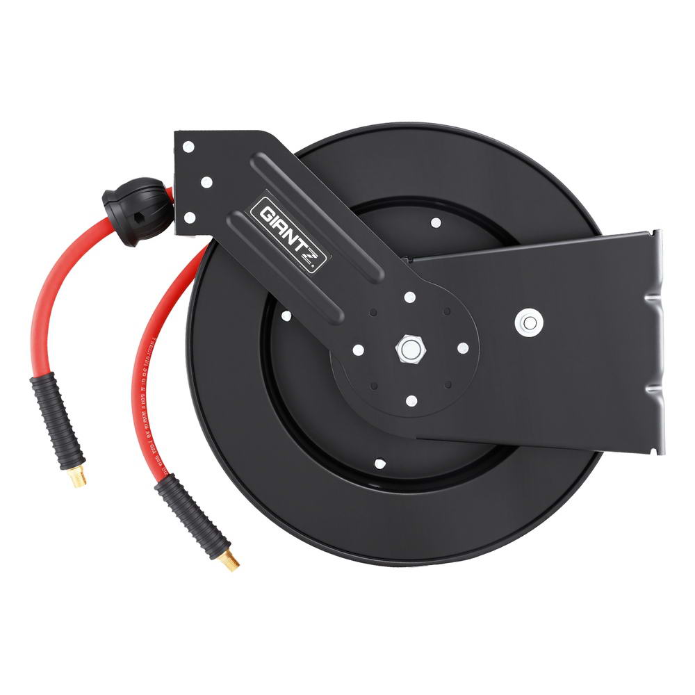 Giantz 15m Retractable Air Hose Reel 300PSI Black/Red
