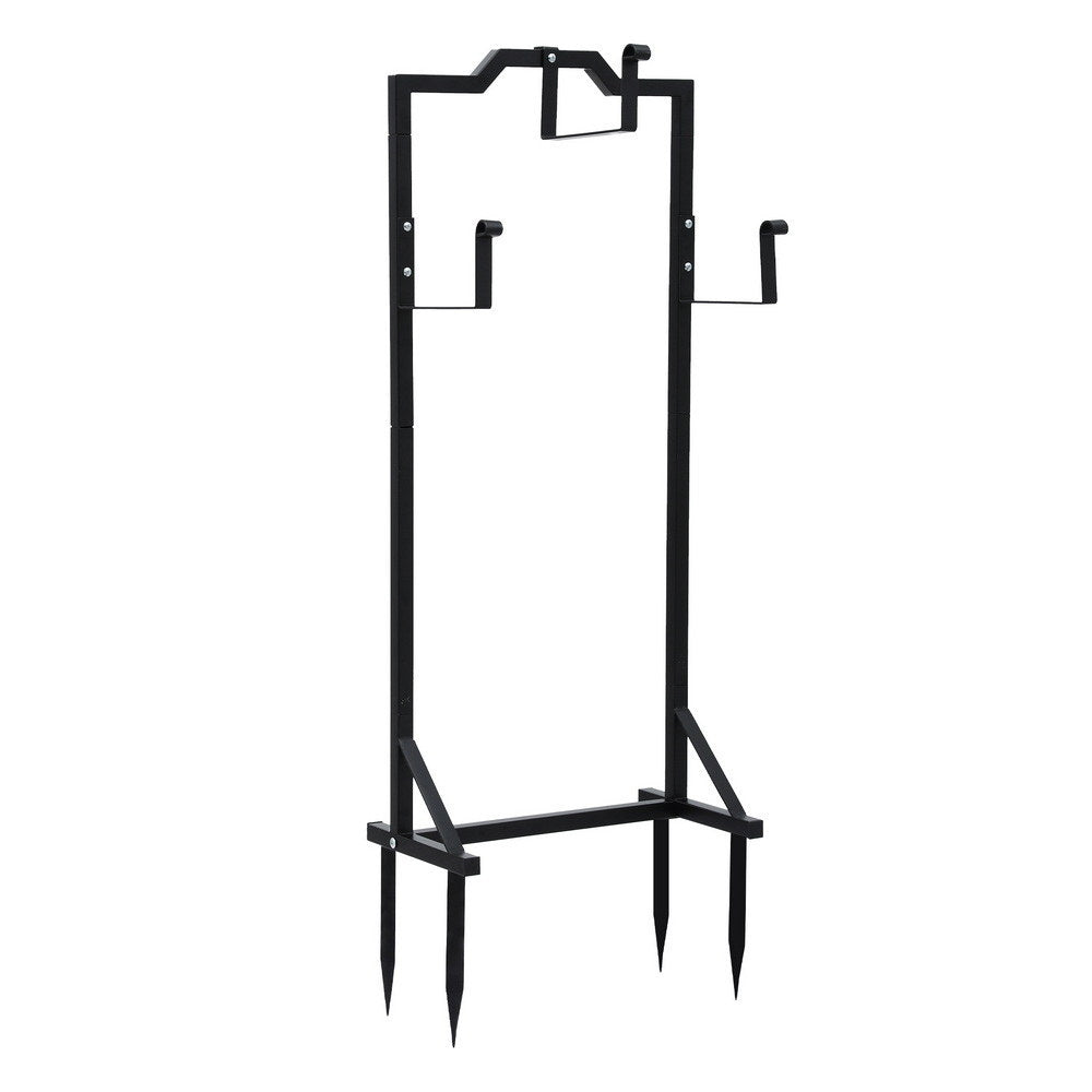 Green Fingers Metal Garden Hose Reel Holder Freestanding Black