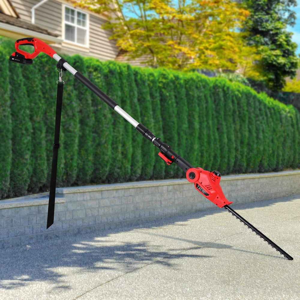 Giantz Cordless Pole Hedge Trimmer Electric Cutter 20V Lithium-Ion